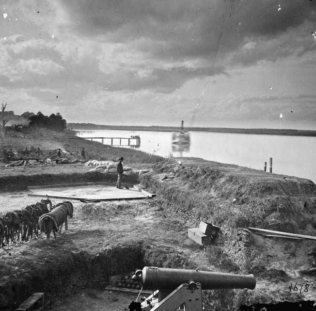 The view of Ossabaw Sound from inside Fort McAllister after its capture. Before Sherman could storm Savannah, Lt. Gen. William Hardee evacuated the city on December 21.