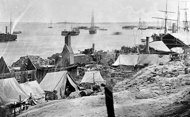 he waterfront at City Point photographed after the explosion. Lt. Gen. Ulysses S. Grant had been briefed the morning of the explosion on the suspected presence of Confederate spies on the depot grounds. The explosion caused substantial damage in lives and property but in no way deterred the Union war effort.