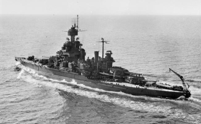 Sixteen men aboard the battleship USS Maryland were killed and 37 were wounded during kamikaze attacks on April 6 off Kerama Retto. 