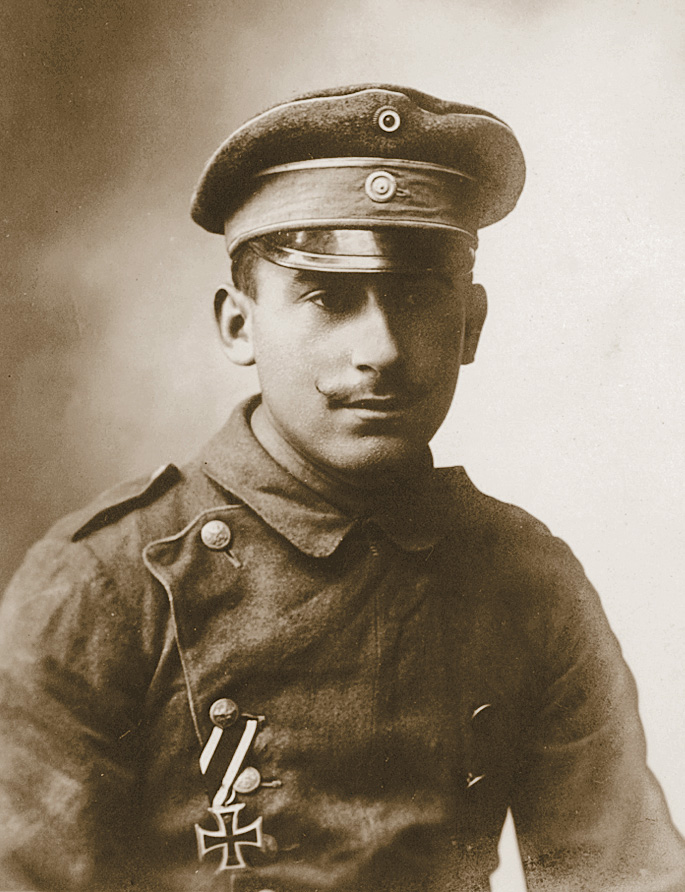 A World War I soldier displays his Iron Cross Second Class.