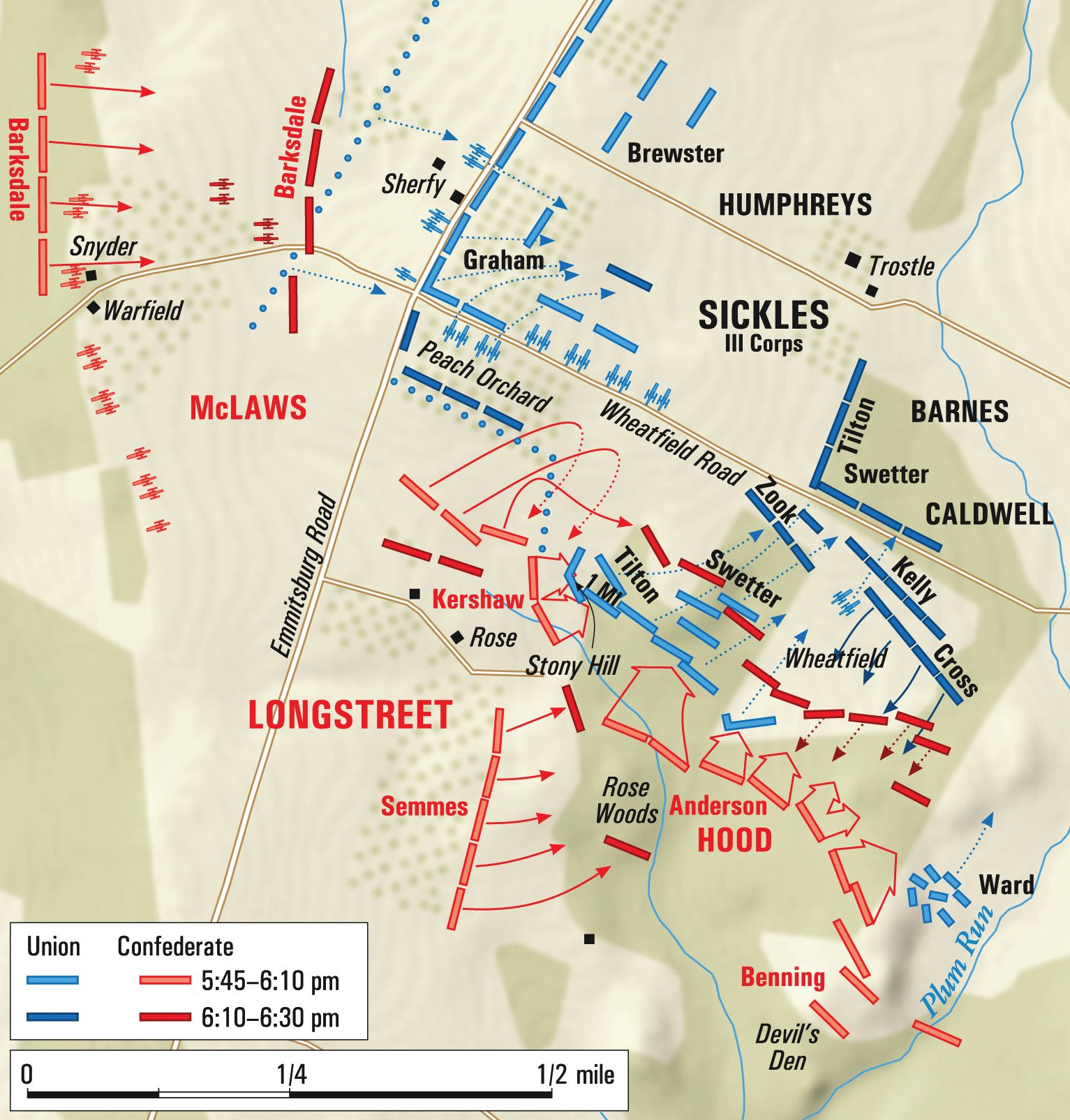 Now Colonel of the First Michigan, Abbott and his men, along with other V Corps units at Gettysburg, were sent forward to the Wheatfield, as General James Longstreet’s Confederates sought to roll up the Union flank. 