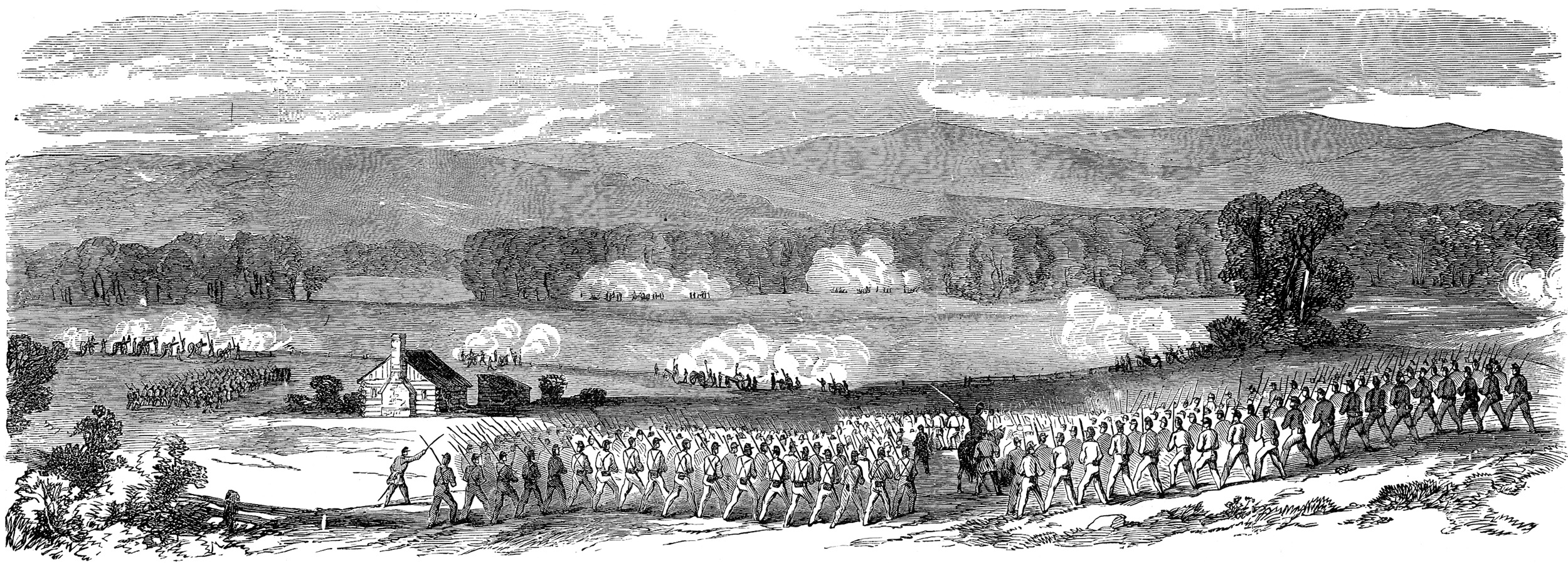 Federals advance to do battle with Rebels at the hamlet of Cross Keys on June 8. Jackson held them off and then sent men to Port Republic.