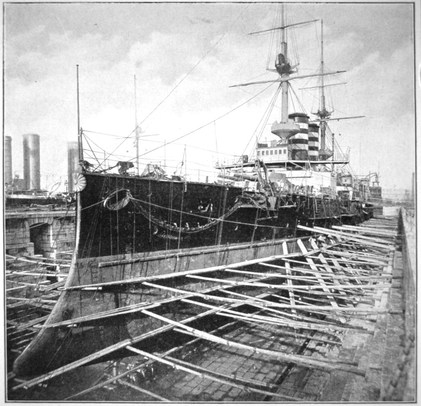 Admiral Togo’s flagship, Mikasa, was the largest ship in the Japanese Navy.