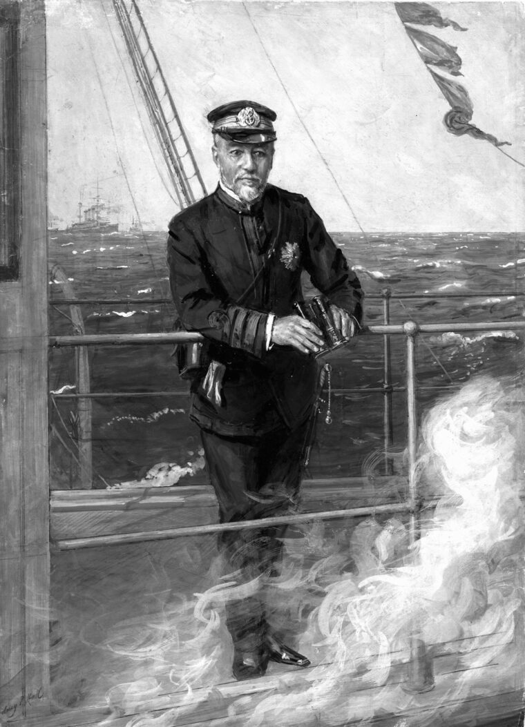 Admiral Heihachiro Togo captained the Japanese fleet to victory at Tsushima.