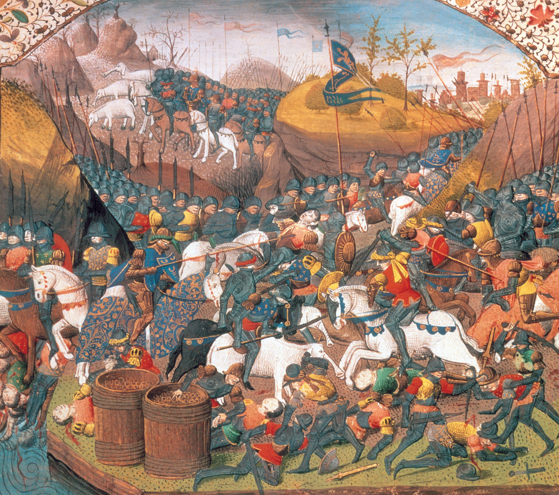 A fanciful Renaissance version of Hannibal’s army battling local tribes west of the Alps on its march toward Roman territory.