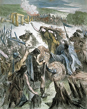 Between AD 60 and 61, Celtic Queen Boudicca of the Iceni tribe led an army of revolters into a fight against Gaius Paulinus, the Roman Governor of Britannia.
