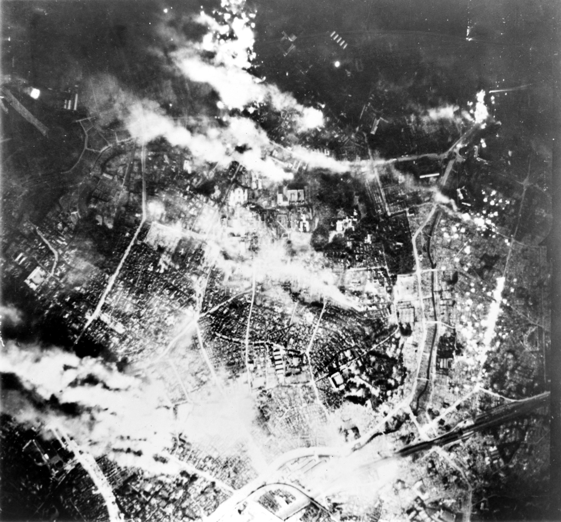 Tokyo night raid, May 26, 1945. The United States hoped that such massive destruction would compel the Japanese to surrender.