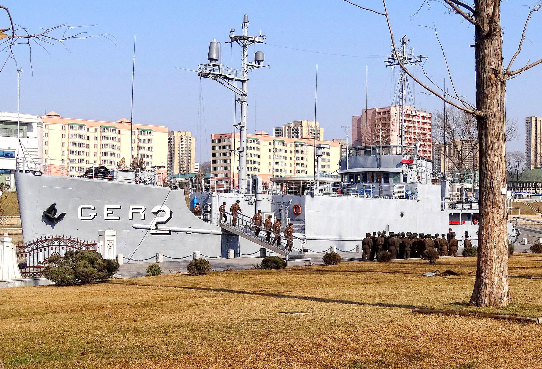 The USS Pueblo is on display at the Victorious Fatherland Liberation War Museum in Pyongyang, North Korea.