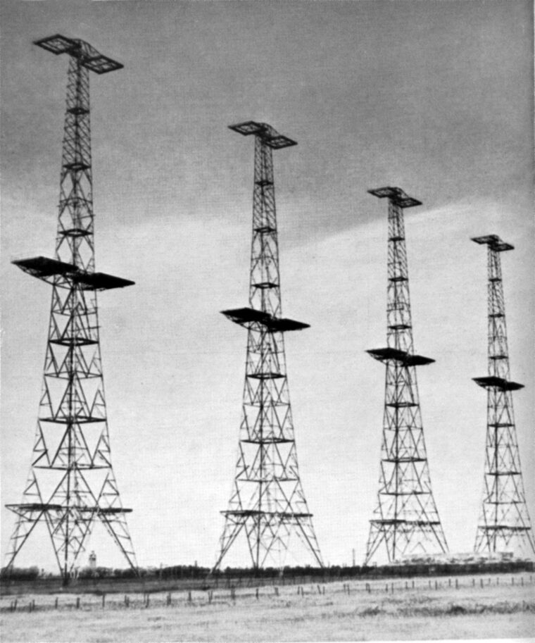 Advance warning of approaching German bombers came from a chain of 52 Home Radar stations such as this one at RAF Ventnor on the Isle of Wight. 