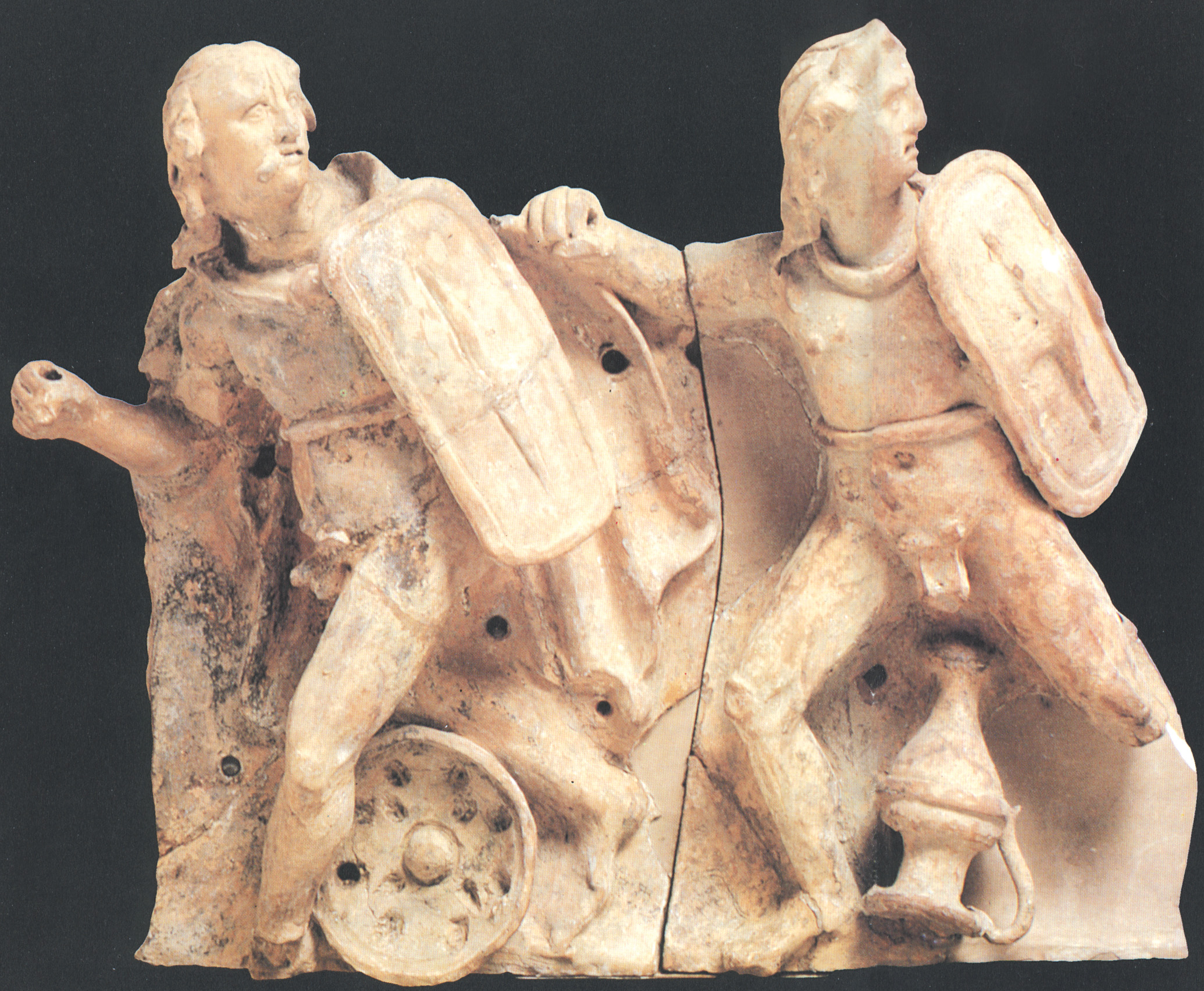 This 2nd-century bc terra cotta depicts Gauls having plundered an Italian sanctuary now fleeing before wrathful gods. 