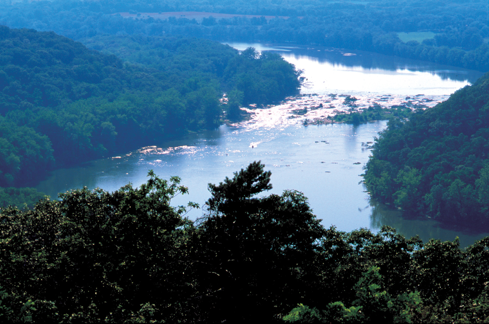 The Shenandoah River near Route 9. British troops converging on Cumberland, Maryland, marched through this area.