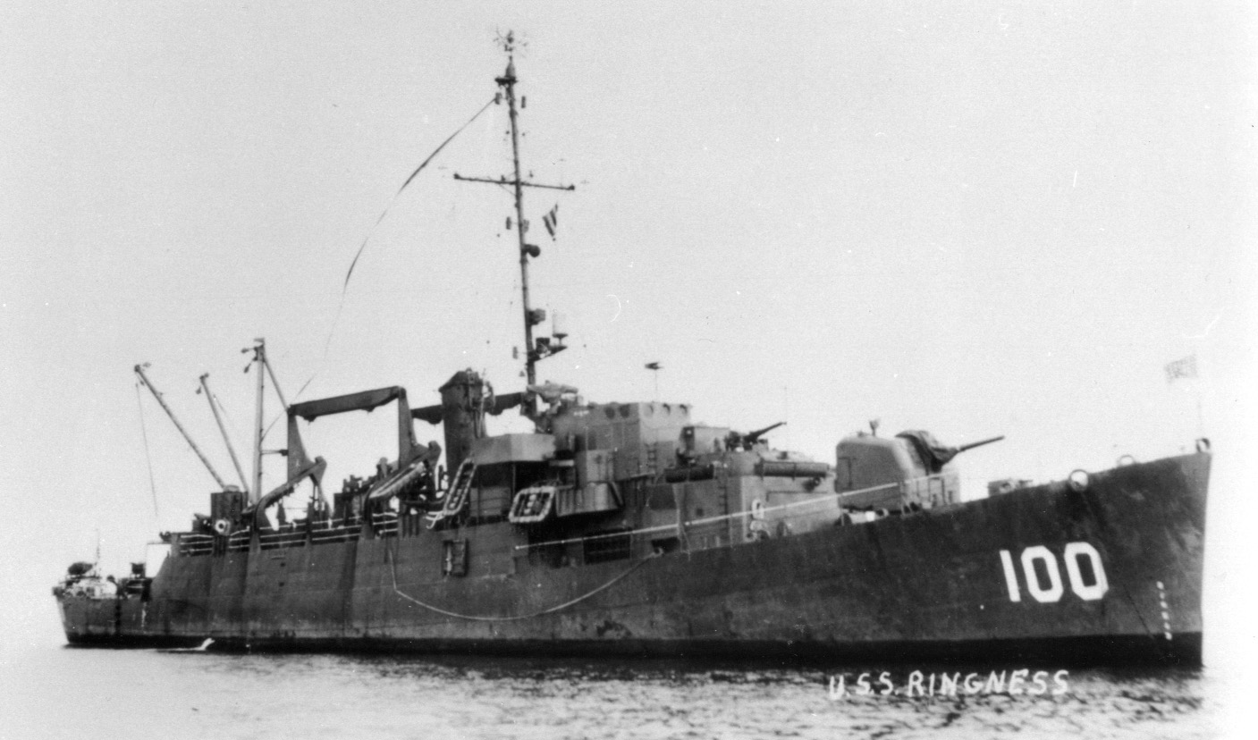 The USS Ringness photographed at about the time it was called to rescue the hundreds of sailors cast into the sea when the Indianapolis sank.