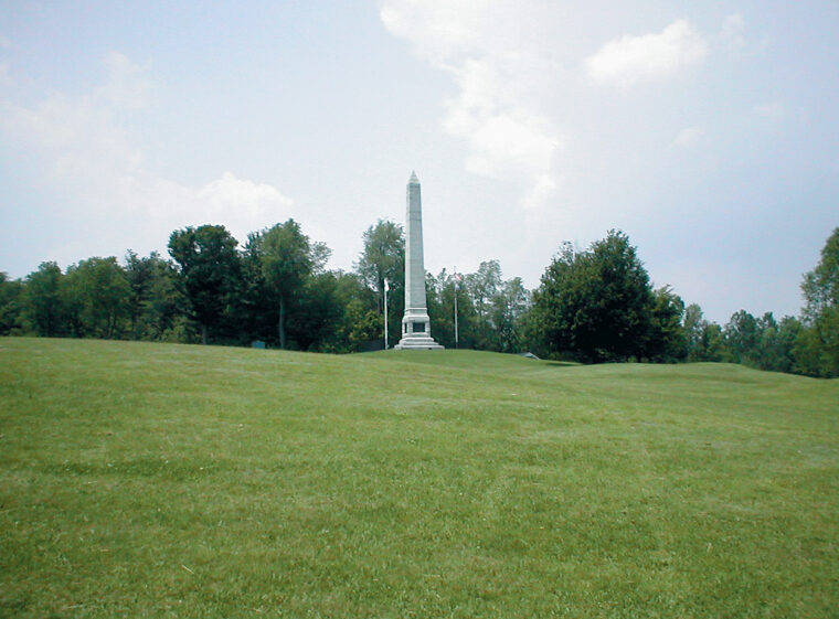 The Oriskany Battle Monument overlooks the ravine where Herkimer’s militia was ambushed.