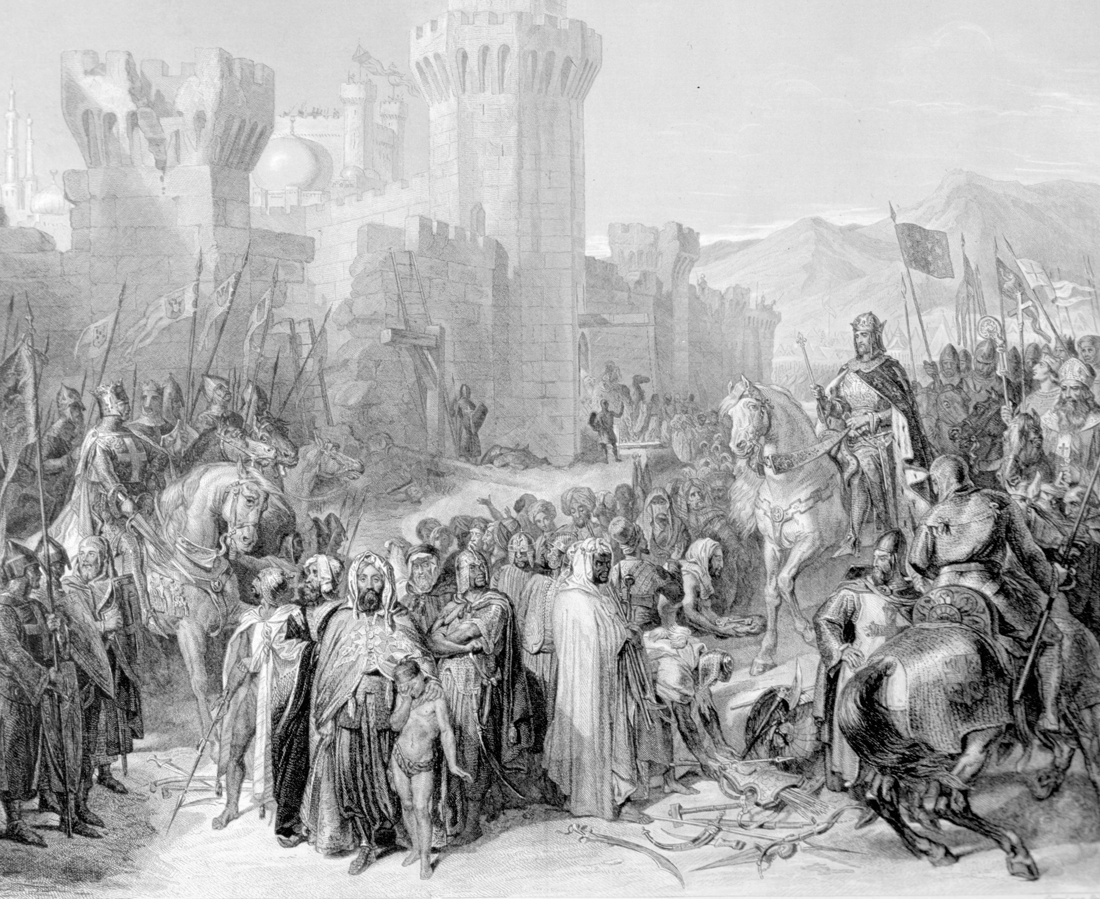 Richard of England and Philip of France meet at the Mediterranean port of Acre. It was the beginning of a campaign that would have more than its share of hardships for soldiers of both Christian and Islamic faiths.