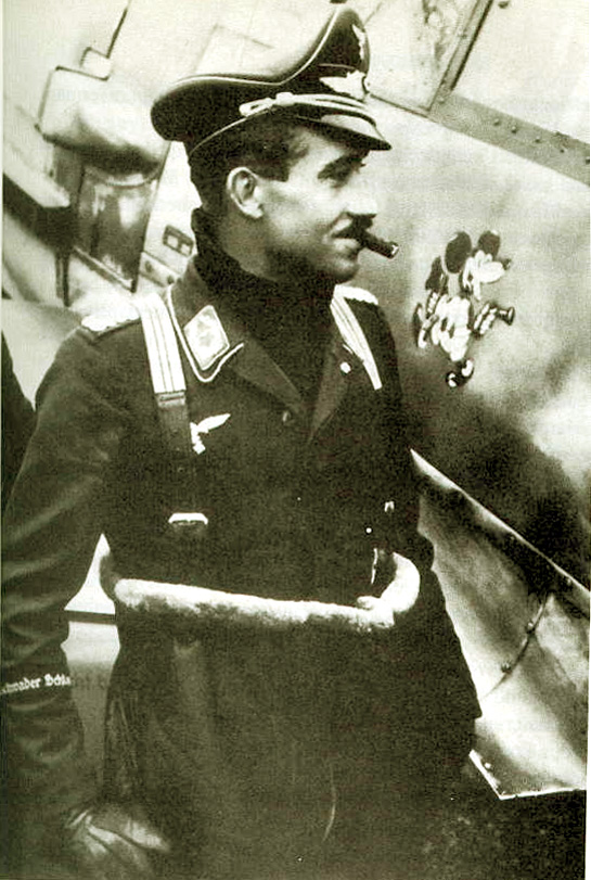 Galland leads other German fighters across the English Channel during the Battle of Britain.  Tempered in Spain, he became a highly skilled pilot.