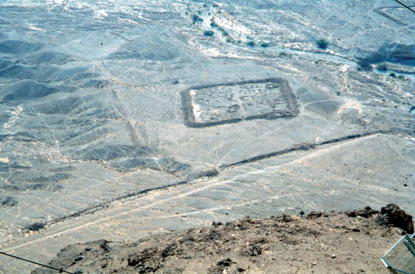 A Roman camp near the Jewish stronghold of Masada shows the preferred rectangular shape. 