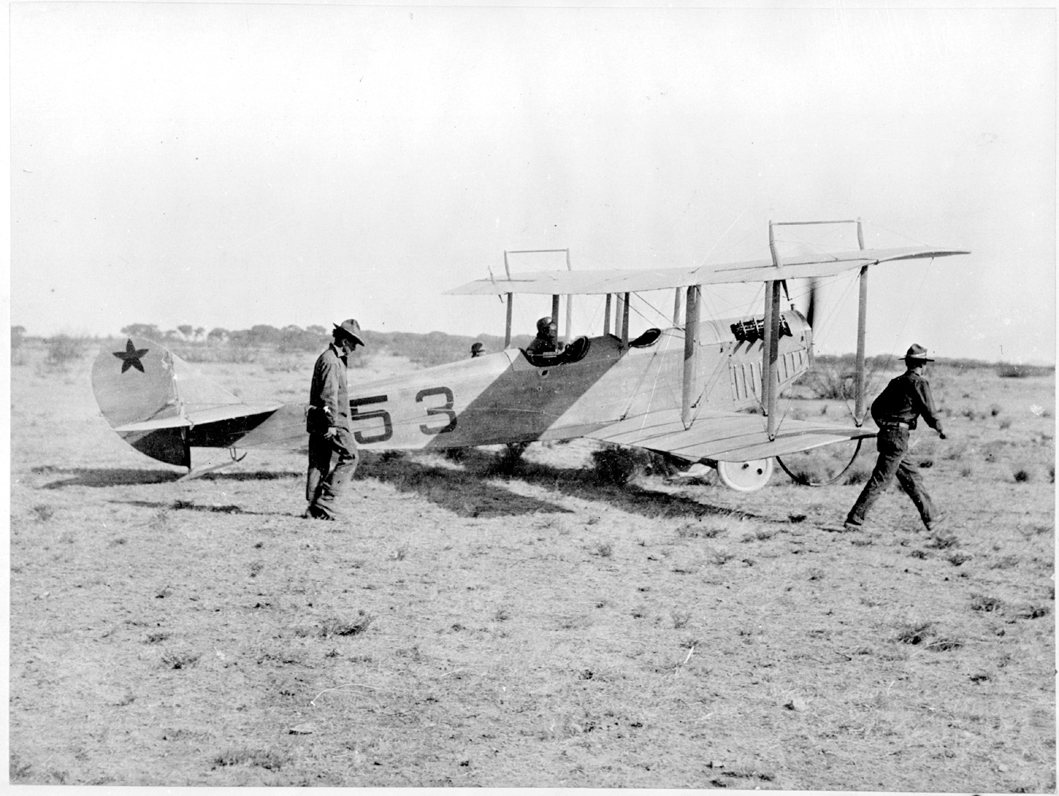 A JN-2 takes off from a makeshift airstrip in Mexico. The planes acted as General John J. Pershing’s eyes and ears.