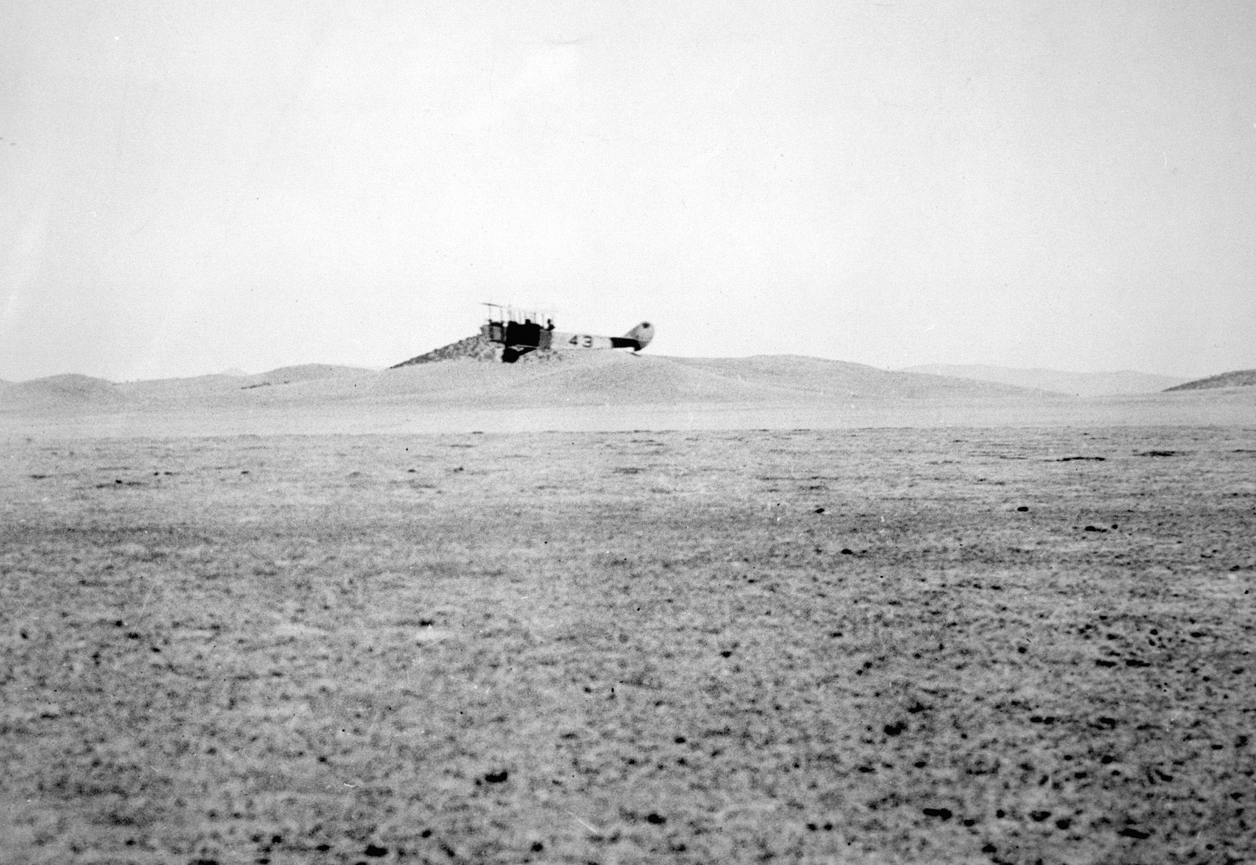 A Jenny makes it off the ground for a brief sortie. Mechanics had to work overtime to keep the planes in the air.