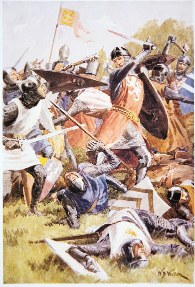 Swords and shields clanged and clashed on a summer morning as Simon de Montfort’s army tried to pierce the middle of Prince Edward’s Royalist host. It was a desperate attempt by a cornered army. 