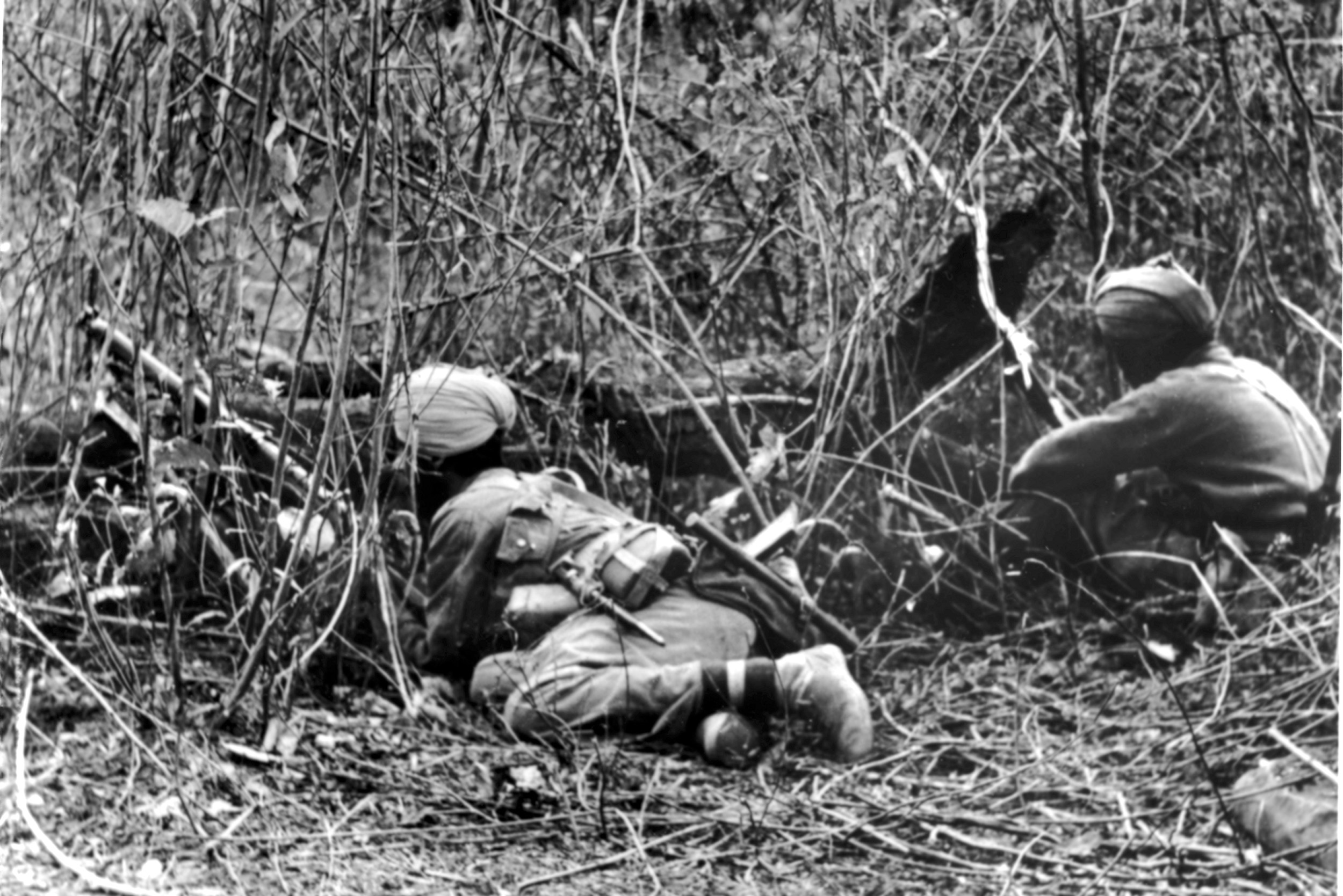 Sikh of the 7th Indian Division slug it out against the assaulting Japanese in the Ngakyedauk Pass area.