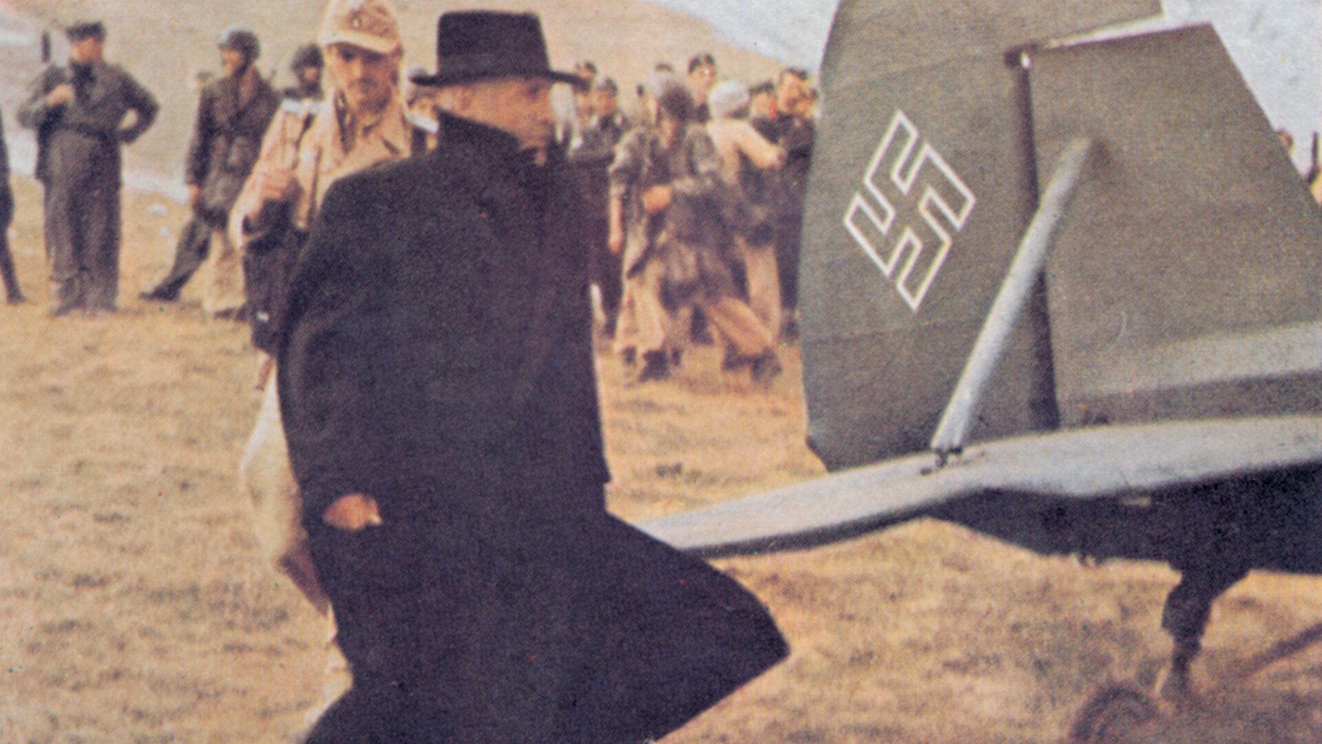 Shortly after his rescue by elite German troops, Mussolini prepares to board a Fieseler Storch for a flight to safety.