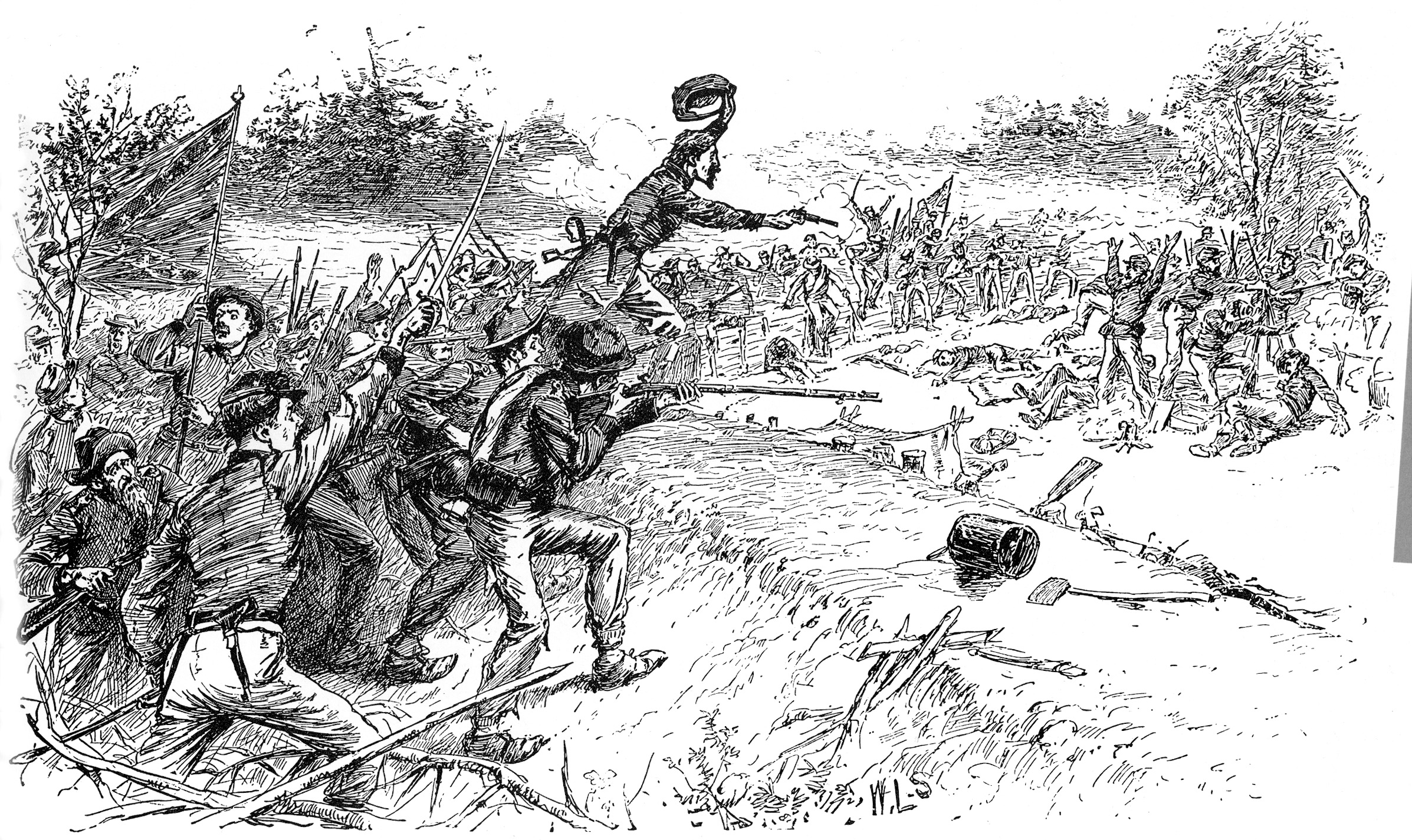 Confederates attack at 6:30 on the evening of May 2.