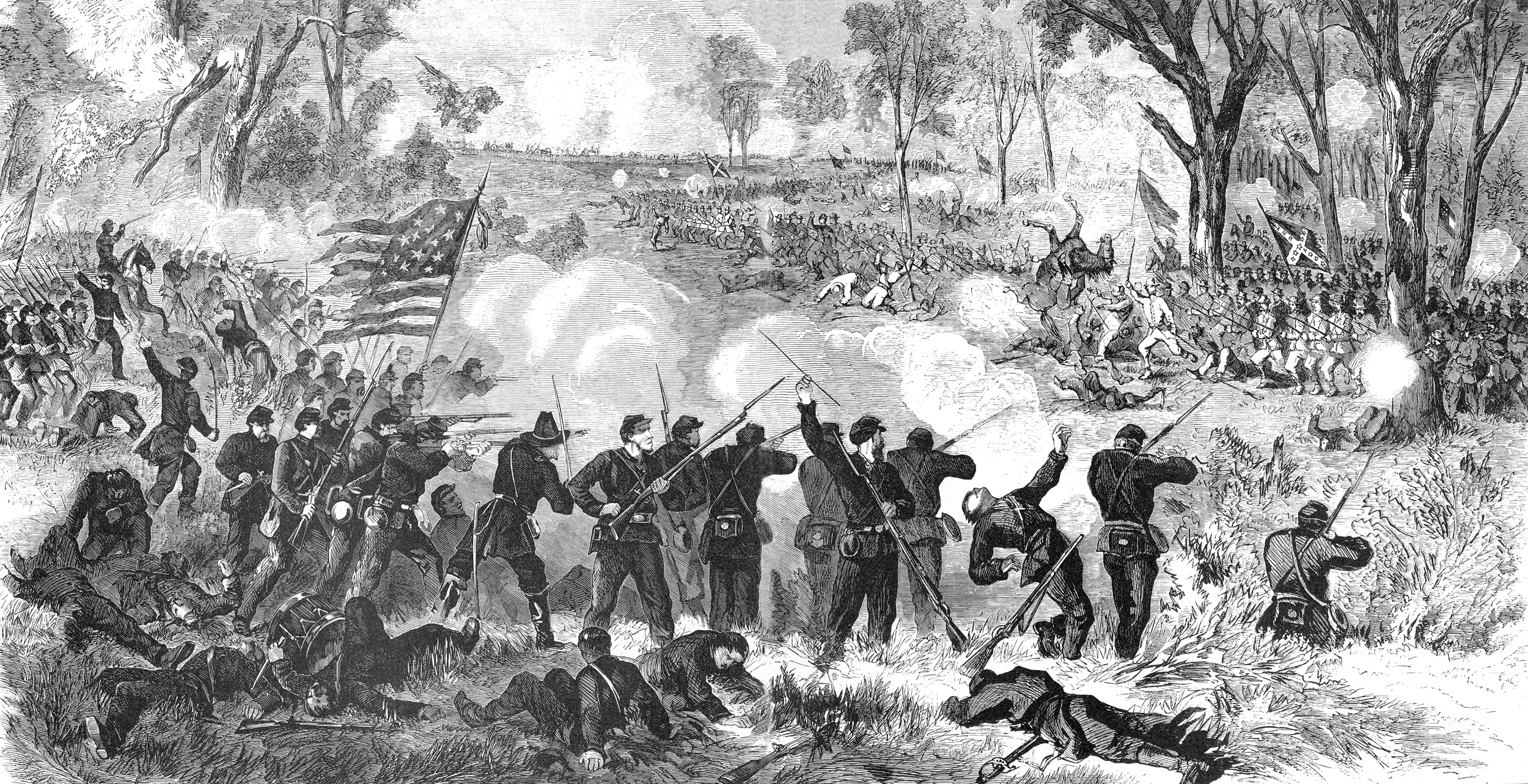 With the Federals stymied, Confederates press their advantage on May 3. Union regiments are forced to hold where they can as long as they can.