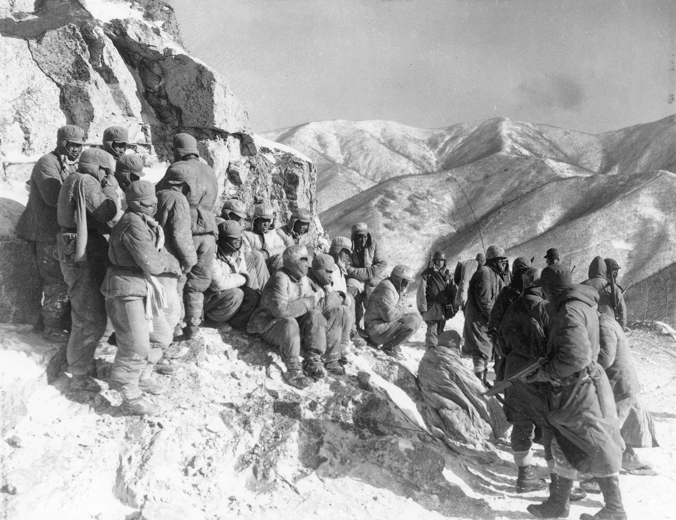 Chinese troops taken prisoner by C Company, 7th Marines just south of Koto-ri.