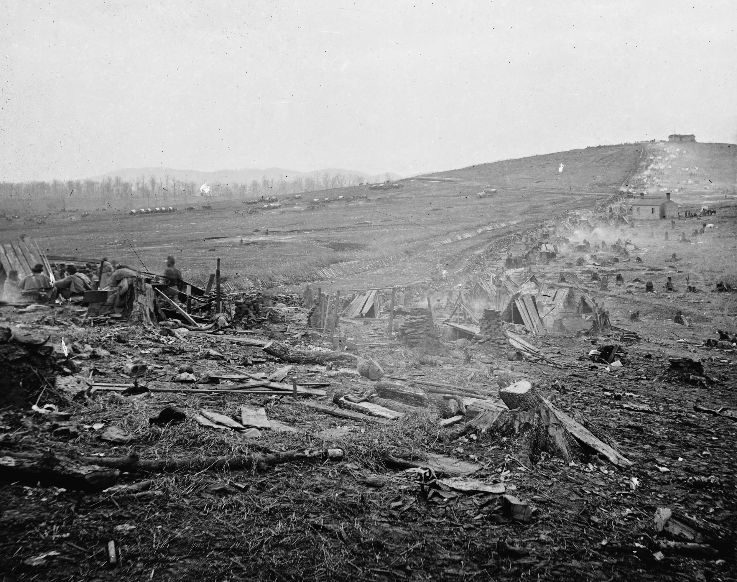 Extensive Federal defenses, including trenches, earthworks, and abatis, made Nashville one of the most heavily fortified cities on the American continent in the fall of 1864.