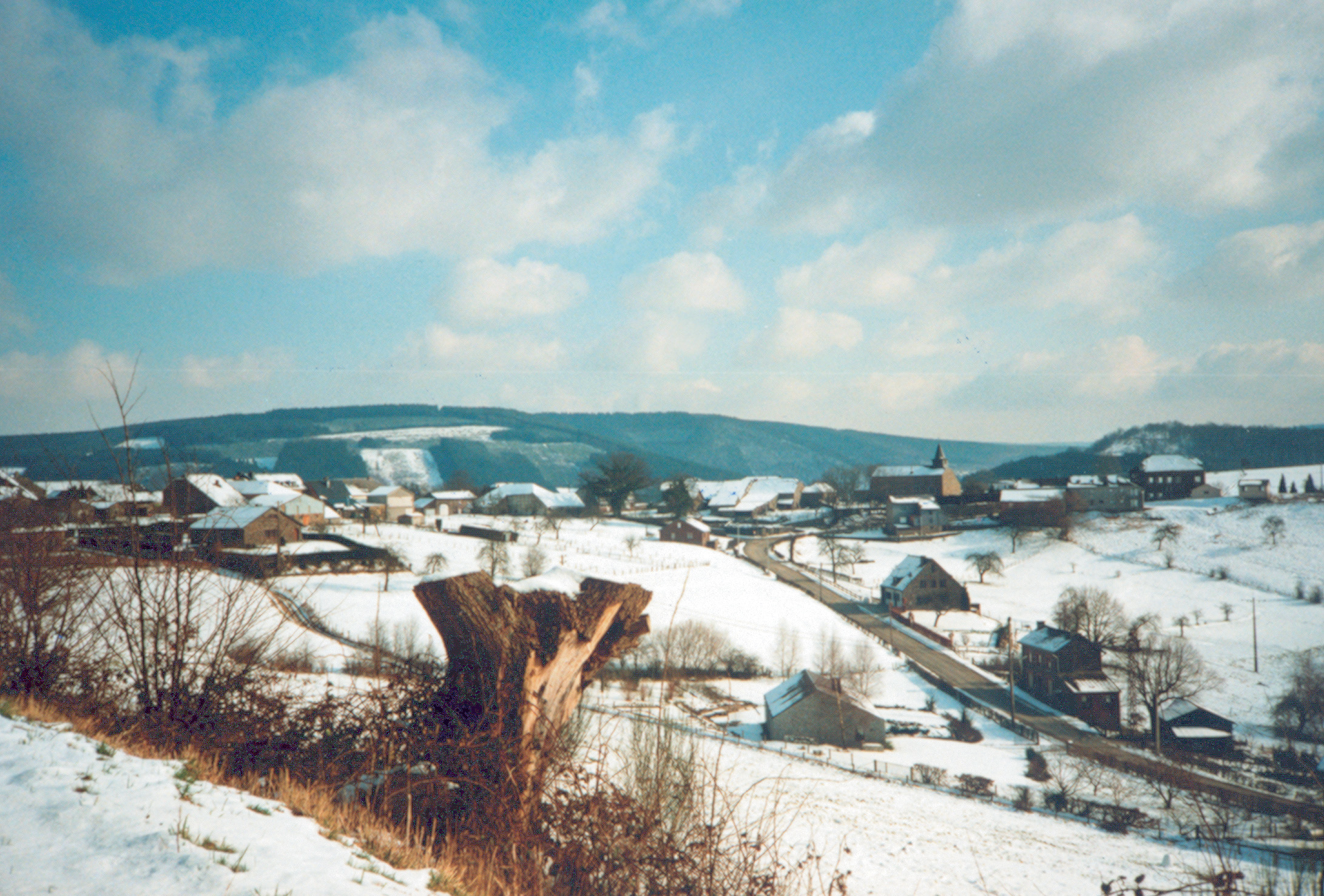 A 1995 view of the Belgian hillside village of La Gleize reveals the rugged terrain Jochen Peiper’s retreating force was required to traverse. 
