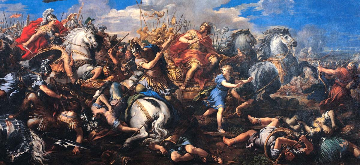 Though heavily outnumbered at the Battle of Gaugamela in 331 BC, Alexander the Great's superior tactics won the day over Darious III.