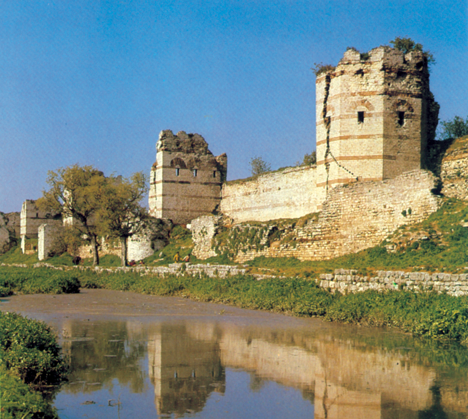 Roman walls built at Constantinople to protect the city from, invasions launched by Gothic peoples, among others. 