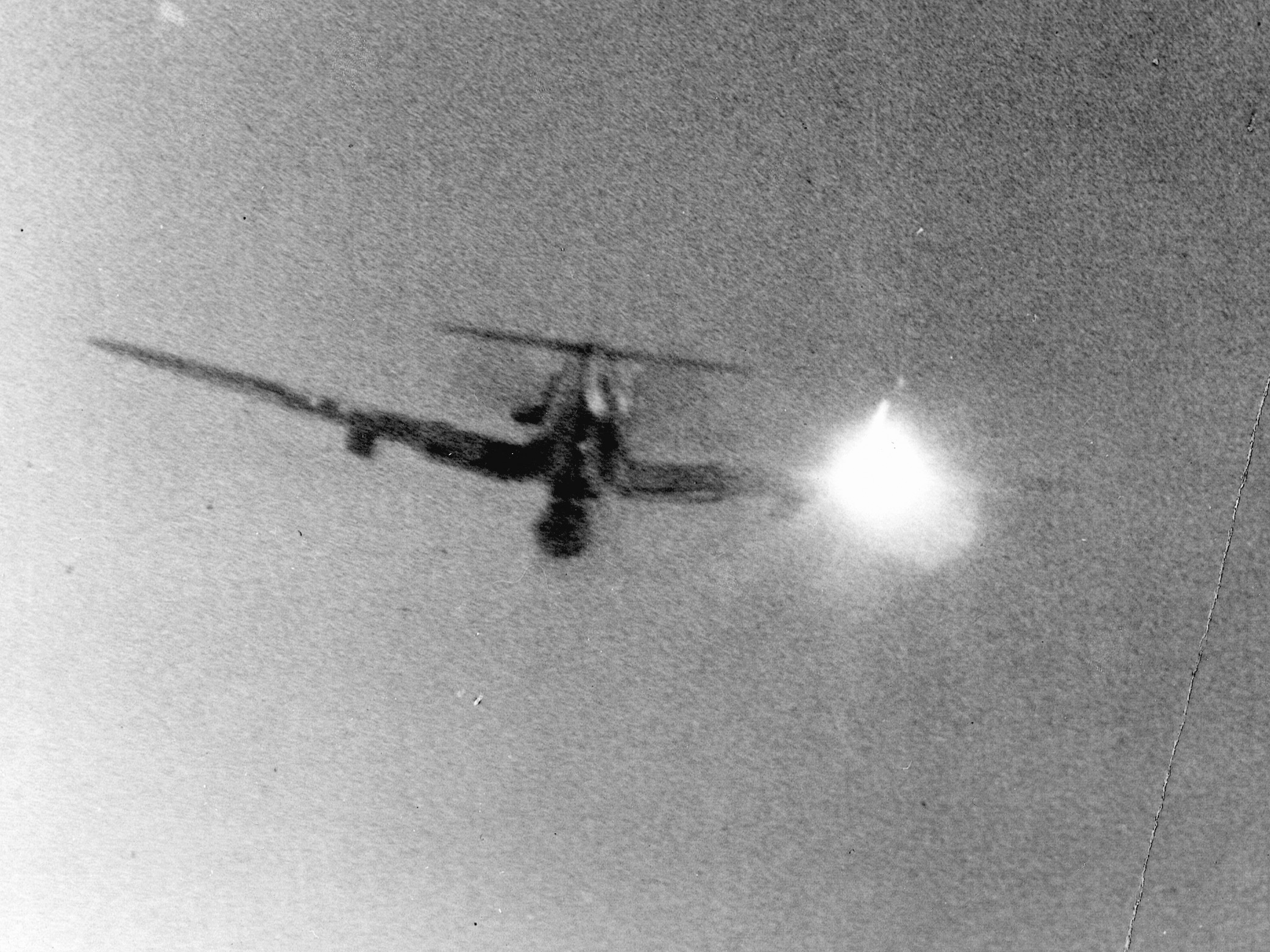 An ME-109 is shot down in November 1943.