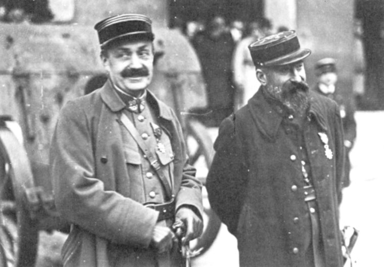 Captain Pierre Bouchardon (left)—to whom Ladoux reported—was the investigative lawyer for the military court. Lieutenant André Mornet (right) prosecuted Mata Hari. They are pictured shortly after her execution. 