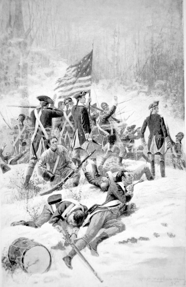 Unprepared for the attack and with no defensive works, men under St. Clair’s command attempted to hold off their Indian enemies. The Indians, however, were relentless and pressed the Americans through the morning.