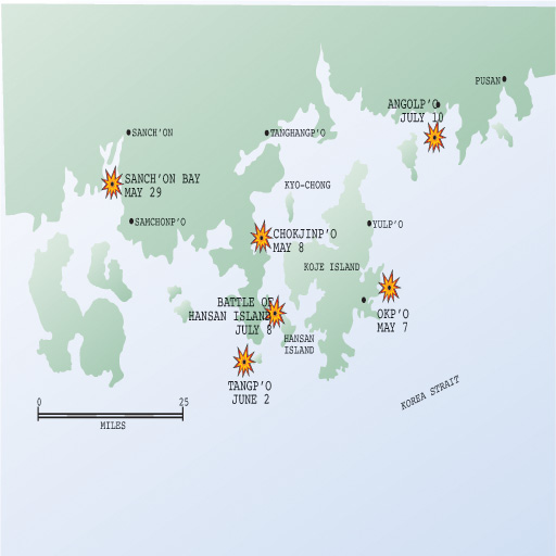 The 1592 campaign against the Japanese climaxed with the series of battles off Pusan, the main Japanese base in southern Choson/Korea.