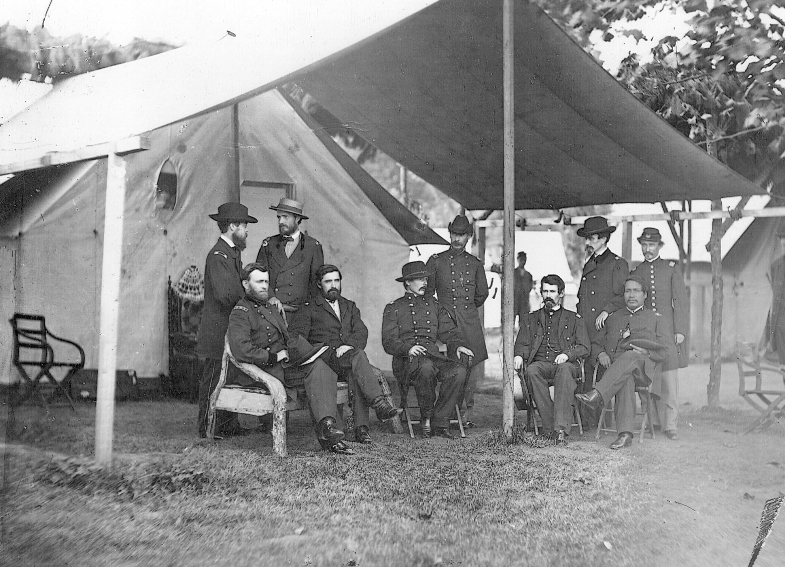 Porter is seated second from the right in this picture of Grant and his staff.