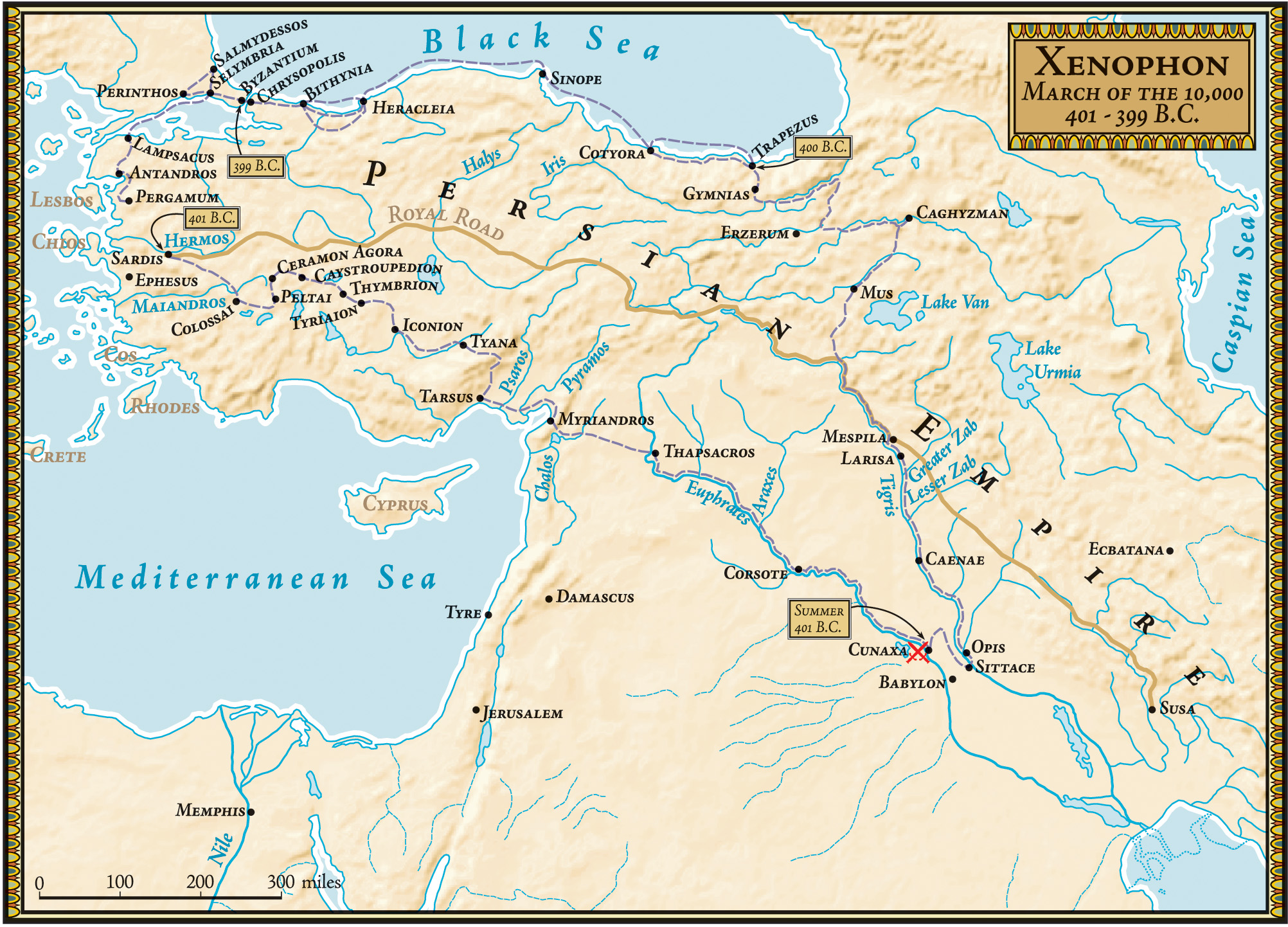 After the Battle of Cunaxa the Greeks followed a dangerous route north to the Black Sea and their homeland.