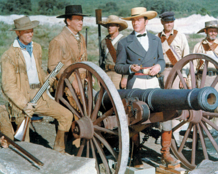 John Wayne played Davy Crockett in his 1960 production of The Alamo.