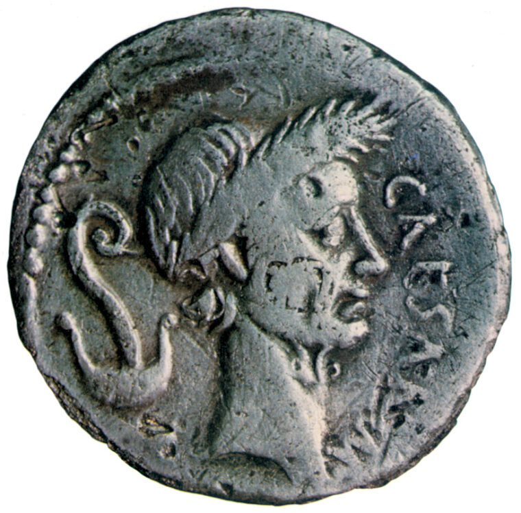 Caesar on a Roman coin. He was one of the most talented and remarkable men of history.
