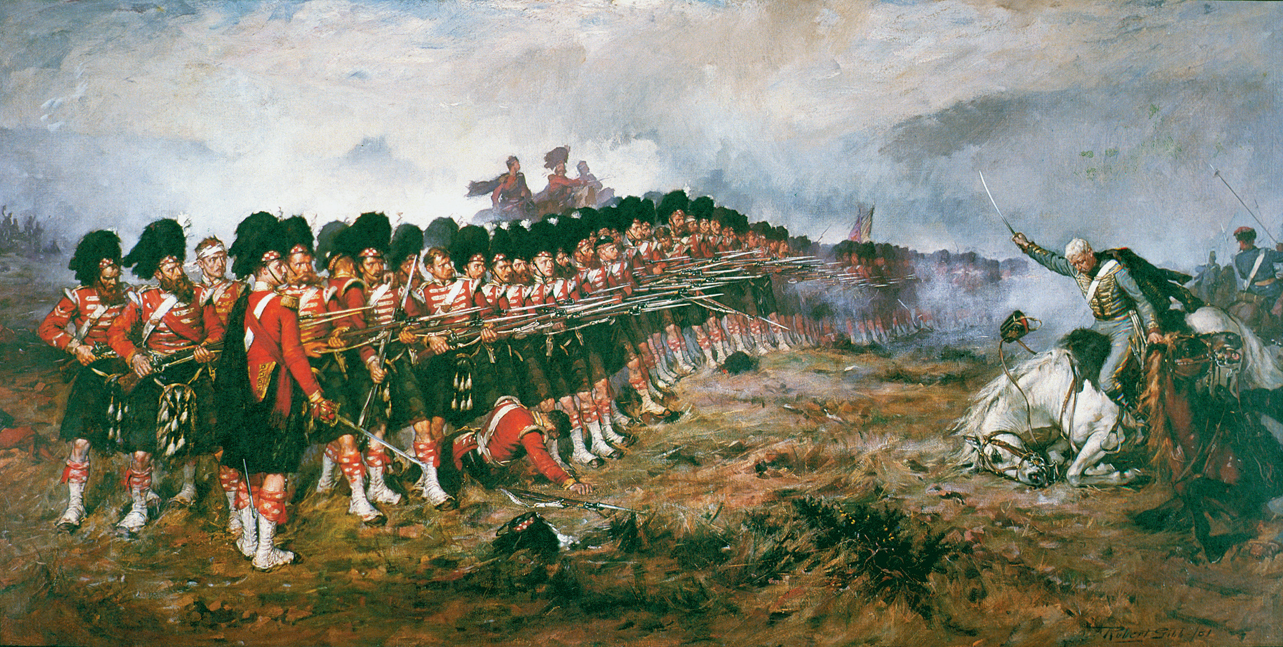 “There is no retreat from here, men,” said the commander, and despite the thundering Russian Hussars, the “Thin Red Line” of Highlanders held and turned back the charge.  