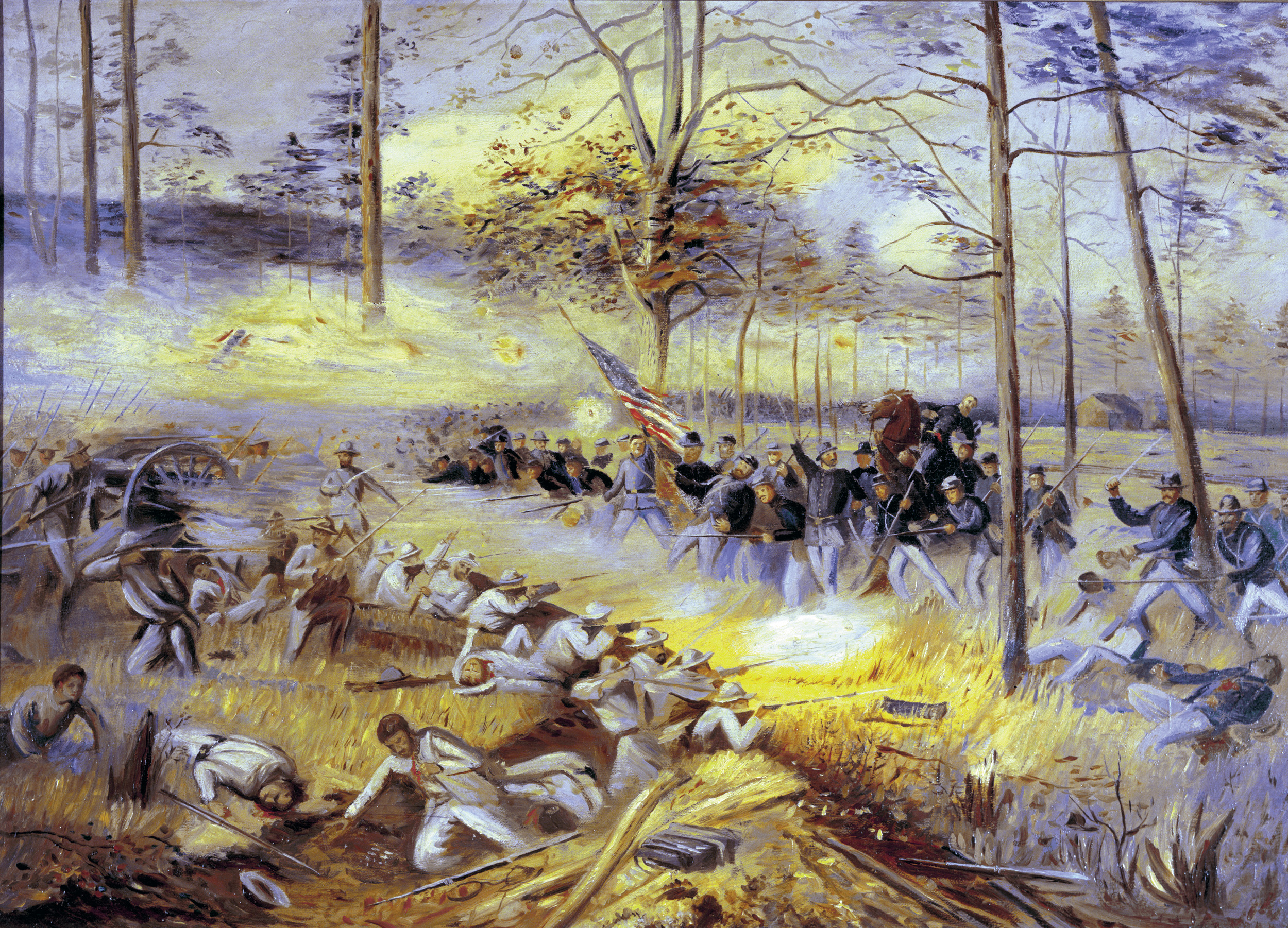 Determined to win back eastern Tennessee from the advancing Federals, Confederates hurled themselves at the Northerners in the forested and broken fields near Chickamauga Creek in northwestern Georgia.