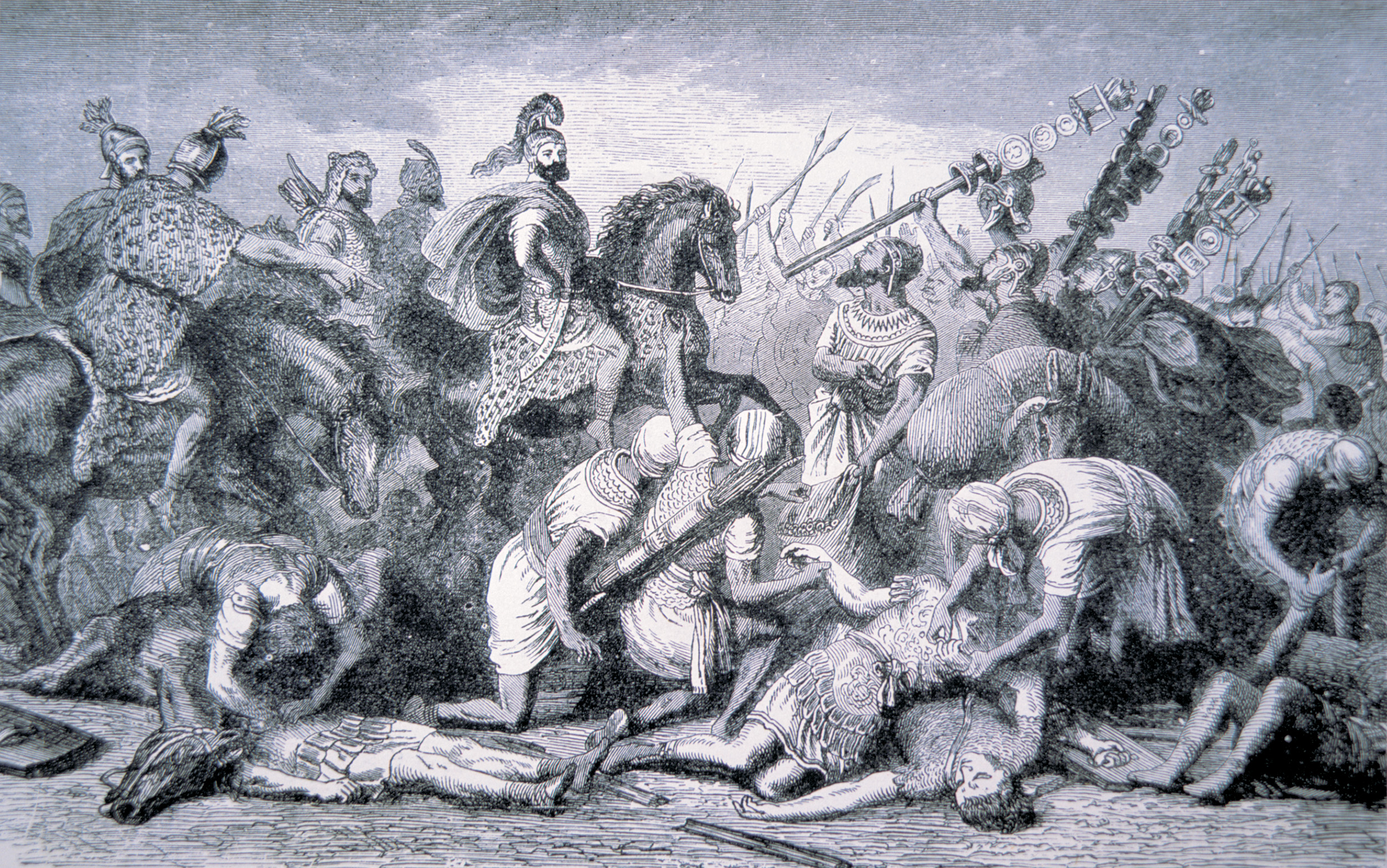 Hannibal’s men stripping Roman dead at Cannae.