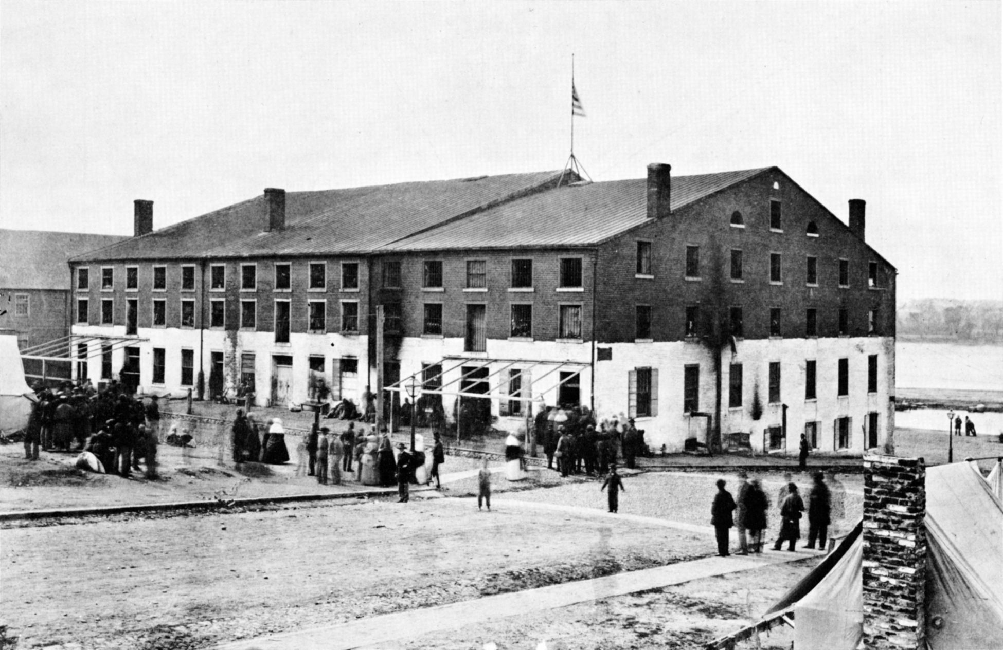 Libby Prison in Richmond, Virginia, was part of the provost marshal’s chain of responsibility. It is shown following its liberation by Union troops in April 1865.