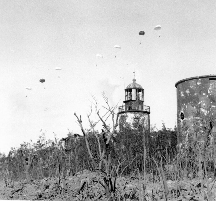 American paratroopers near Manila in February 1945.