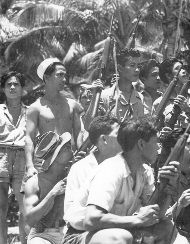 Filipino guerrilla groups were well organized and well armed by late winter 1945 as compared to their earlier struggles. They helped U.S. forces immensely in wresting back their cities and villages from the Japanese. 