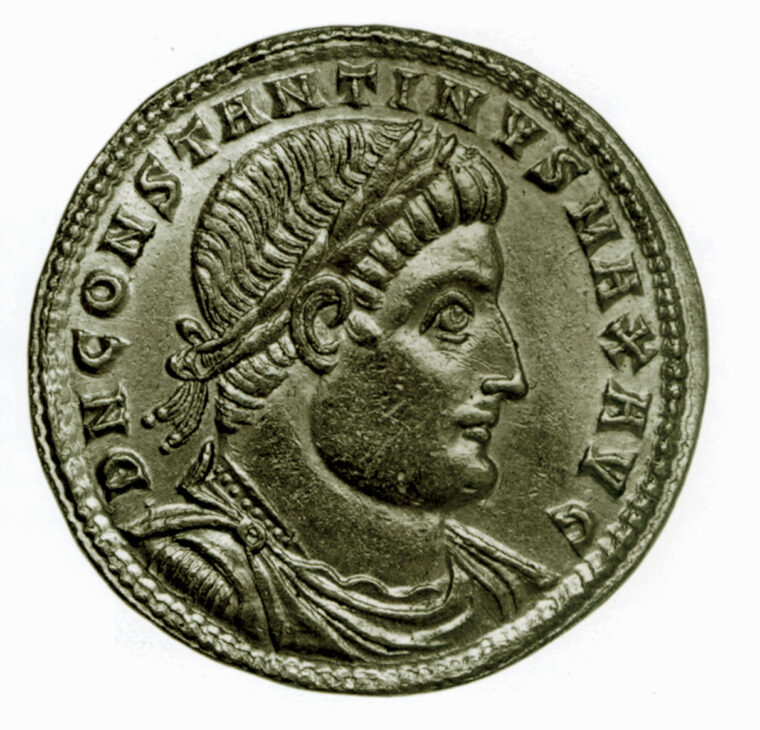 Constantine’s likeness in profile. His father chose him as successor for his age and skill.