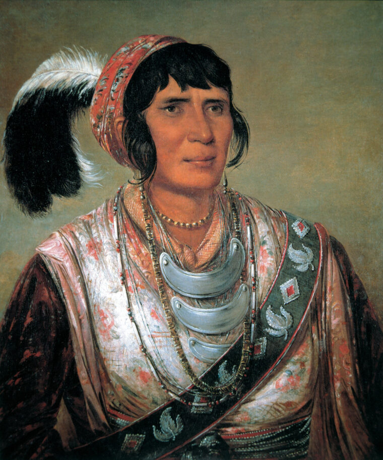 Osceola in a portrait by renowned Indian artist George Catlin.