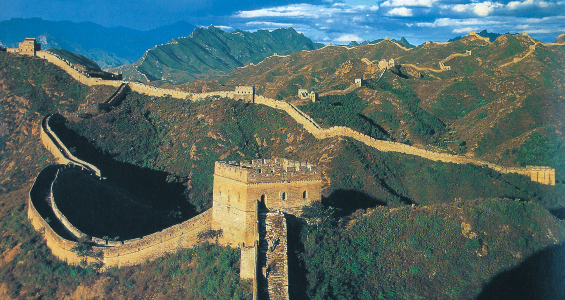 The Great Wall of China stretches 3,000 miles from the Pacific coast to the present-day Gansu province. The massive wall was to serve as Qin Shih Huang-ti’s northernmost fortification.