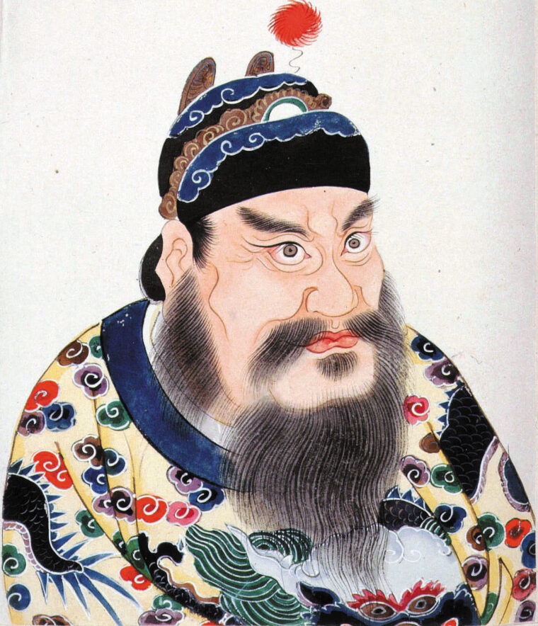 Qin Shih Huang-ti is depicted in this 18th century Chinese painting.
